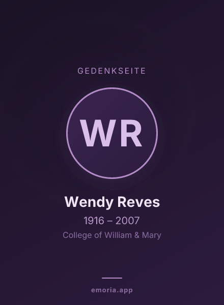 Gedenkportrait von Wendy Reves