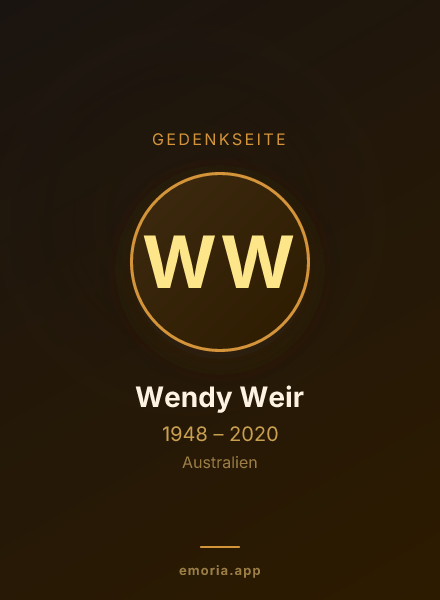 Gedenkportrait von Wendy Weir
