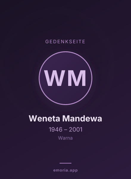 Gedenkportrait von Weneta Mandewa