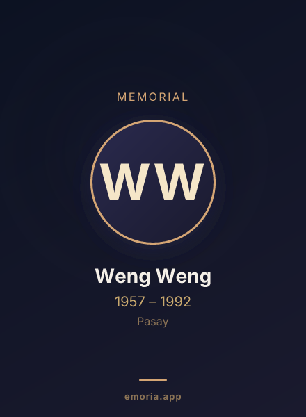 Memorial portrait of Weng Weng