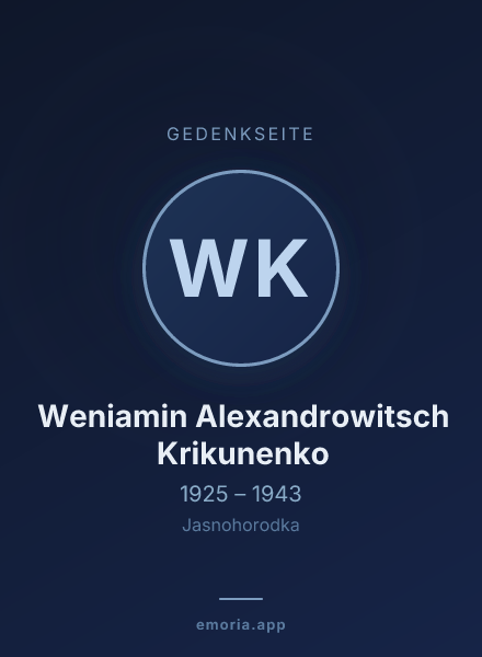 Gedenkportrait von Weniamin Alexandrowitsch Krikunenko