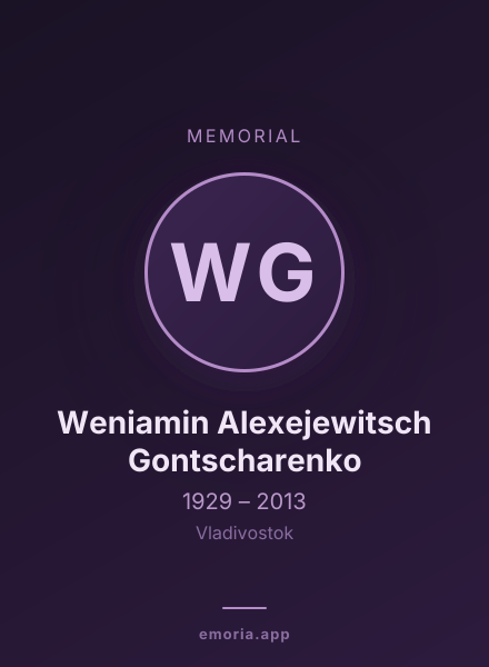 Memorial portrait of Weniamin Alexejewitsch Gontscharenko