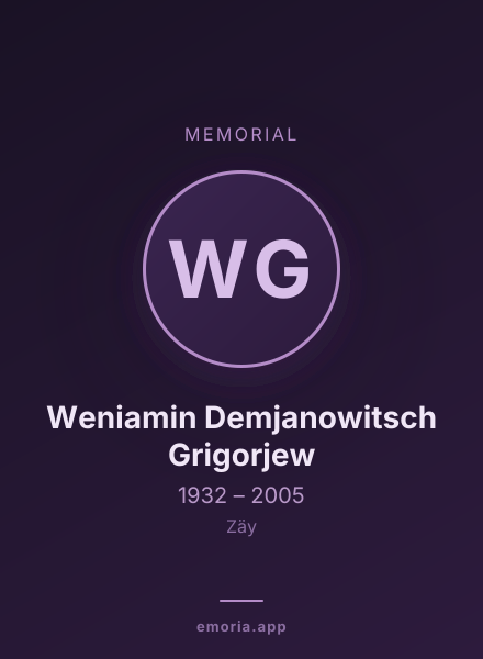 Memorial portrait of Weniamin Demjanowitsch Grigorjew