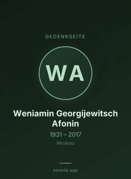 Gedenkportrait von Weniamin Georgijewitsch Afonin