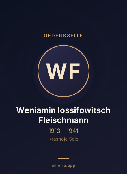 Gedenkportrait von Weniamin Iossifowitsch Fleischmann