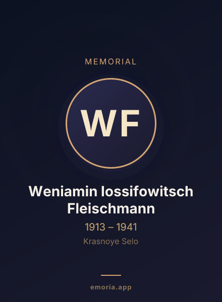 Memorial portrait of Weniamin Iossifowitsch Fleischmann