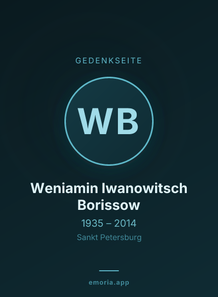 Gedenkportrait von Weniamin Iwanowitsch Borissow