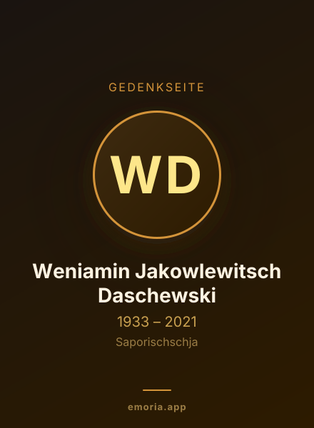 Gedenkportrait von Weniamin Jakowlewitsch Daschewski