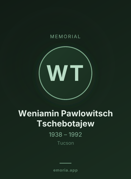 Memorial portrait of Weniamin Pawlowitsch Tschebotajew