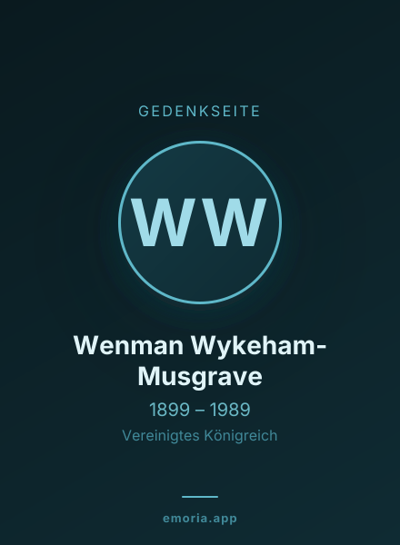 Gedenkportrait von Wenman Wykeham-Musgrave