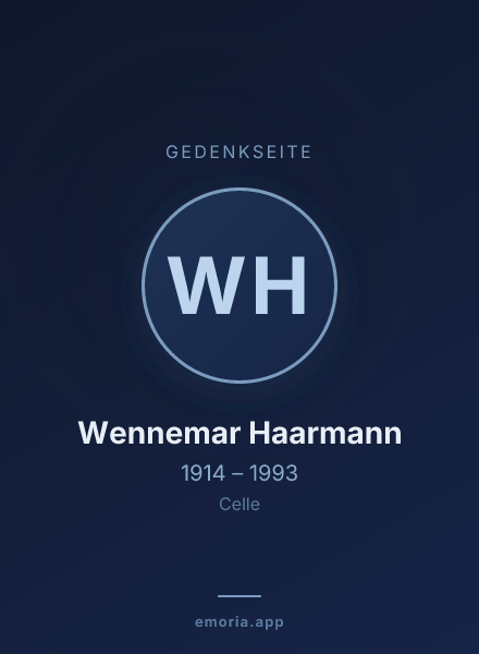 Gedenkportrait von Wennemar Haarmann