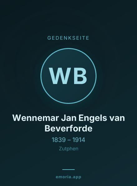 Gedenkportrait von Wennemar Jan Engels van Beverforde