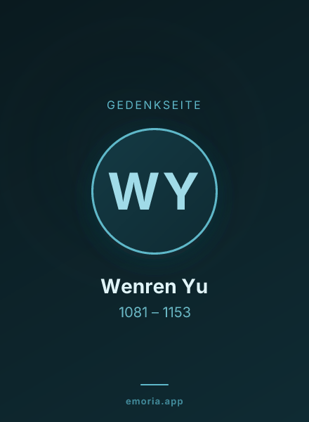 Gedenkportrait von Wenren Yu