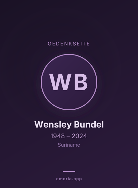 Gedenkportrait von Wensley Bundel