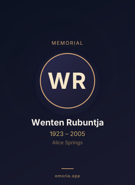 Memorial portrait of Wenten Rubuntja