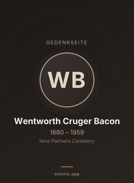 Gedenkportrait von Wentworth Cruger Bacon