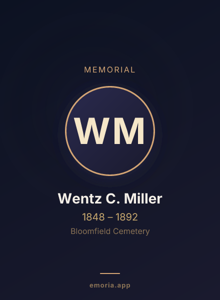 Memorial portrait of Wentz C. Miller