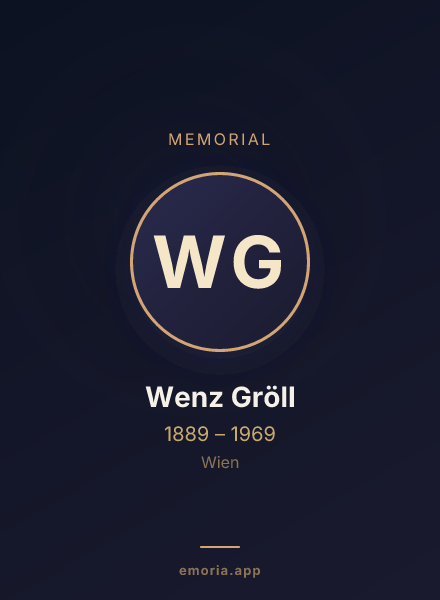 Memorial portrait of Wenz Gröll
