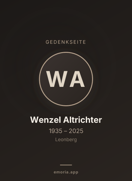 Gedenkportrait von Wenzel Altrichter