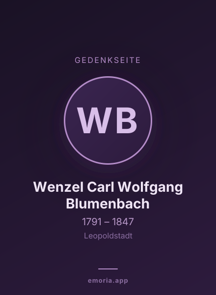 Gedenkportrait von Wenzel Carl Wolfgang Blumenbach