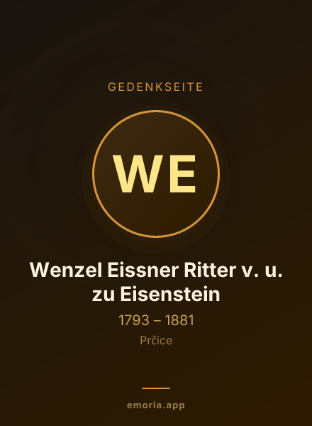Gedenkportrait von Wenzel Eissner Ritter v. u. zu Eisenstein