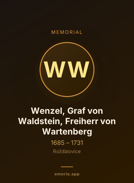 Memorial portrait of Wenzel, Graf von Waldstein, Freiherr von Wartenberg