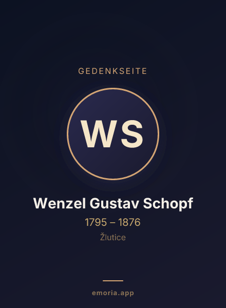 Gedenkportrait von Wenzel Gustav Schopf