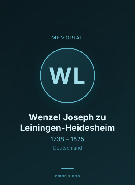 Memorial portrait of Wenzel Joseph zu Leiningen-Heidesheim