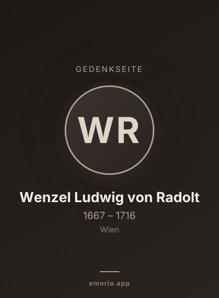 Gedenkportrait von Wenzel Ludwig von Radolt