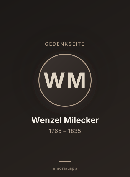 Gedenkportrait von Wenzel Milecker