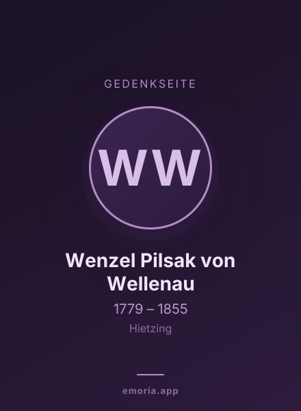 Gedenkportrait von Wenzel Pilsak von Wellenau