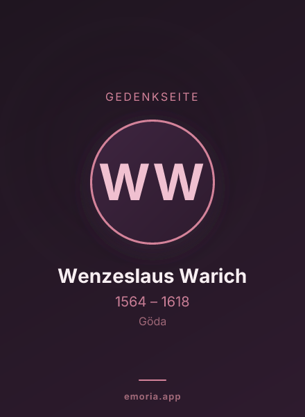 Gedenkportrait von Wenzeslaus Warich