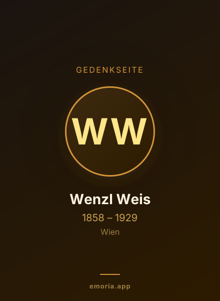 Gedenkportrait von Wenzl Weis