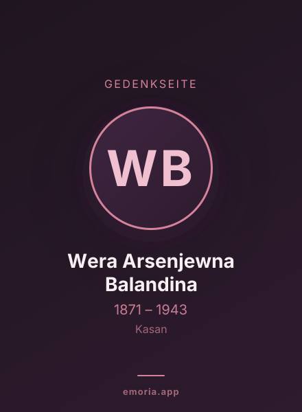 Gedenkportrait von Wera Arsenjewna Balandina