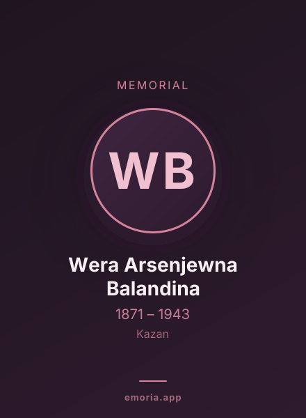 Memorial portrait of Wera Arsenjewna Balandina