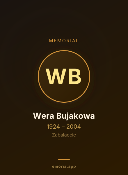 Memorial portrait of Wera Bujakowa