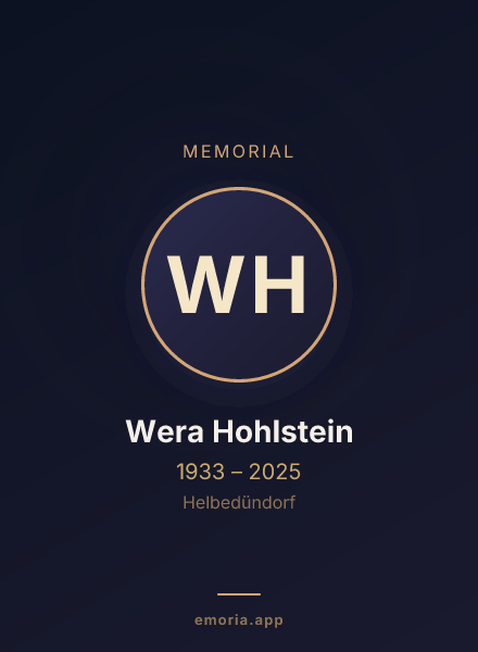 Memorial portrait of Wera Hohlstein