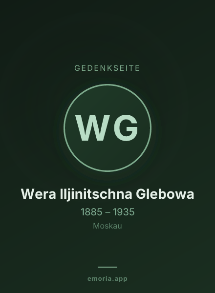 Gedenkportrait von Wera Iljinitschna Glebowa