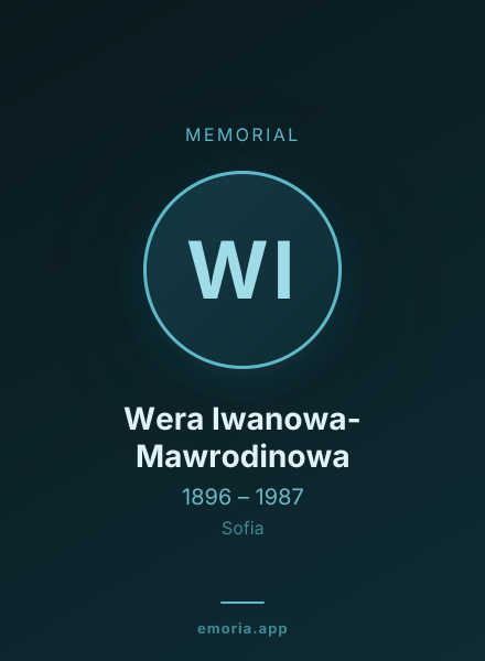 Memorial portrait of Wera Iwanowa-Mawrodinowa