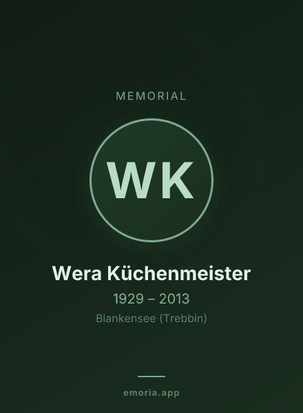 Memorial portrait of Wera Küchenmeister