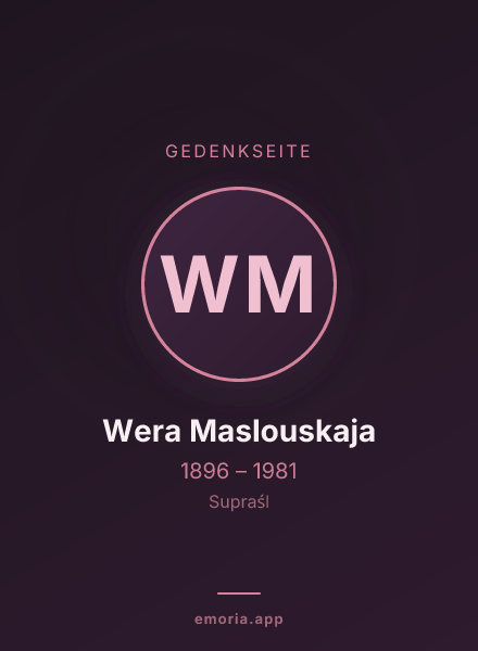 Gedenkportrait von Wera Maslouskaja