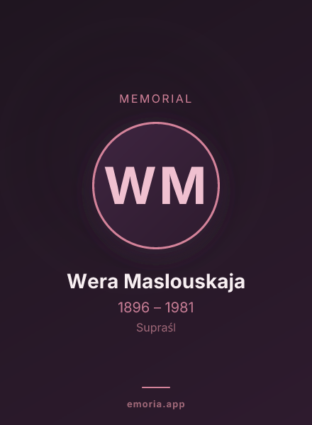 Memorial portrait of Wera Maslouskaja