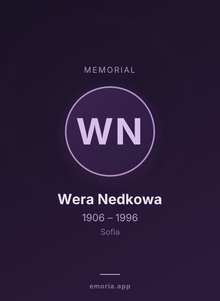 Memorial portrait of Wera Nedkowa