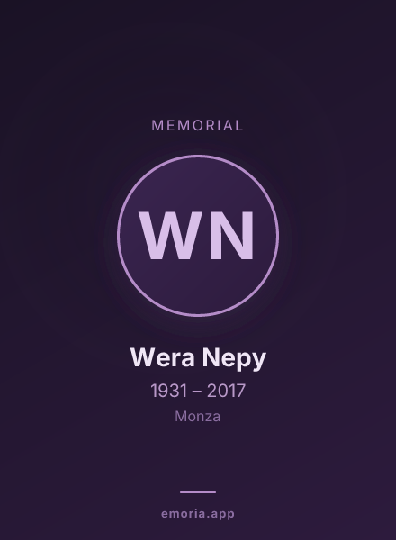 Memorial portrait of Wera Nepy