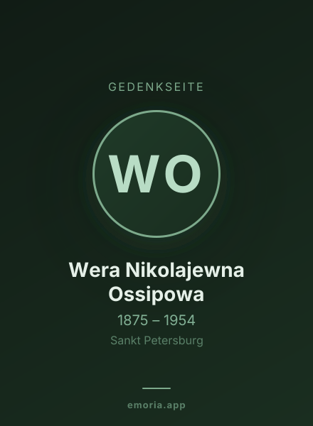 Gedenkportrait von Wera Nikolajewna Ossipowa