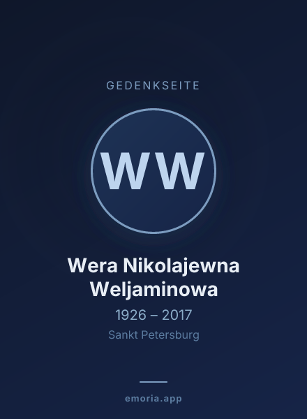 Gedenkportrait von Wera Nikolajewna Weljaminowa