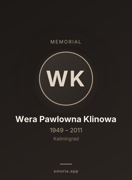 Memorial portrait of Wera Pawlowna Klinowa