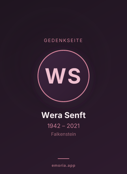 Gedenkportrait von Wera Senft