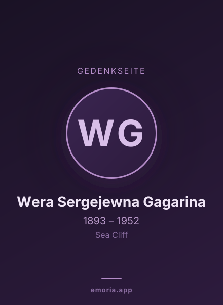 Gedenkportrait von Wera Sergejewna Gagarina