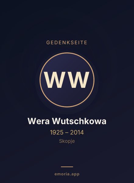 Gedenkportrait von Wera Wutschkowa